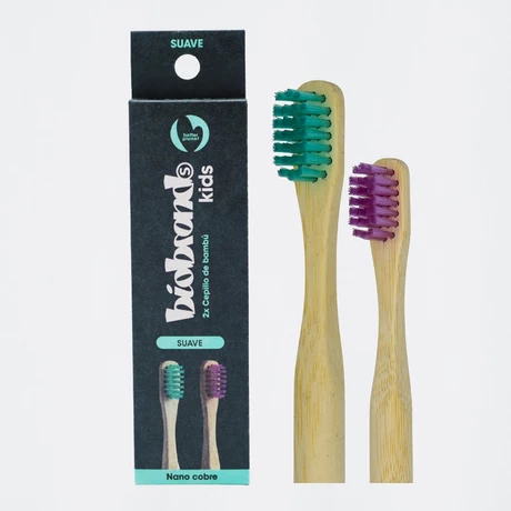 Cepillo dental suave biodegradable kids menta y rosado 2 Un