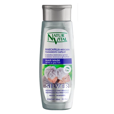 Mascarilla Capilar Silver Cabello Gris Silver 300 mL Natur Vital