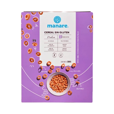 Cereal sin gluten dulce 250 g, Manare