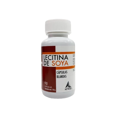 Lecitina de soya x90 cápsulas blandas, Knop Laboratorios