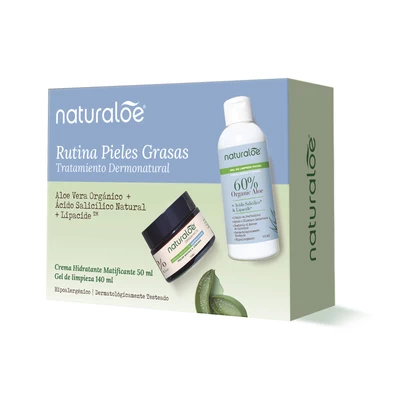 Pack Naturaloe Gel limpieza 140 mL + Crema matificante 50 mL