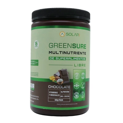 Greensure Chocolate 8g Proteína 600 g, Aquasolar