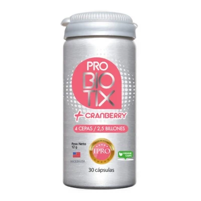 Probiótico Cranberry 4 cepas/2,5 Billones x30 cápsulas