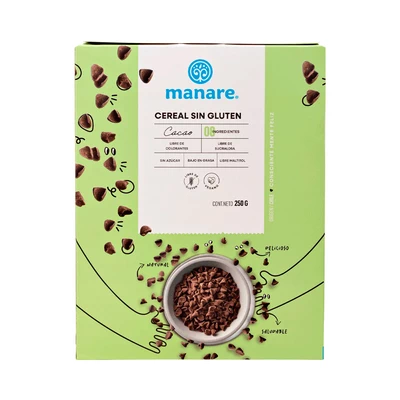 Cereal sin gluten cacao 250 g, Manare