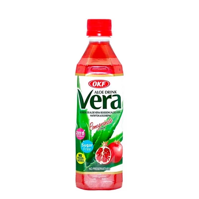 Agua c/sabor. Pulpa Aloe Granada 0% Azúcar 500 ml, OFK 