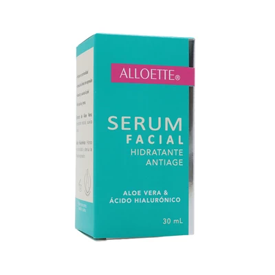 Serum Facial Hidratante Aloe Vera + Acido Hialurónico 30 mL - Alloette ®