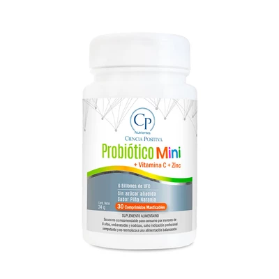 Probiótico Mini 6 billones + Vit C + Zinc x30 comp. masticables, CP Nutrientes