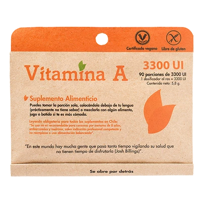 Vitamina A 3300 UI x 90 porciones - Dulzura Natural