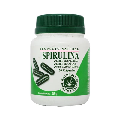 Spirulina 400 mg x 50 cápsulas - Pharma Knop® a $4.490