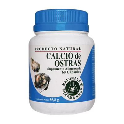 Calcio de Ostras 830 mg x 60 cápsulas - Pharma Knop® a $4.990