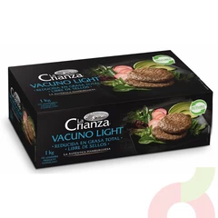 Hamburguesas Vacuno Light La Crianza 1Kg 10 Unidades