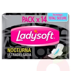 Toallitas Higiénicas Nocturna Ultradelgada Ultraseca Ladysoft 14 Unidades