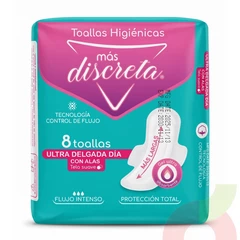 Toallas H. Ultra Delgada Con Alas Más Discreta 8 Unidades
