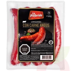 Longaniza Angus  La Preferida 4 Unidades 500 Gr