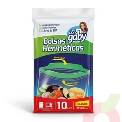 Bolsas Herméticas Grandes Doña Gaby 27x28Cm 10 Unidades