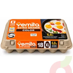 Huevos Color Extra Grande Yemita 18 Unidades