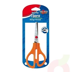 Tijera Escolar Mango Naranja Proarte 