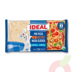 Pre Pizza 1 Metro Masa Clásica Ideal 750Gr 3 Unidades