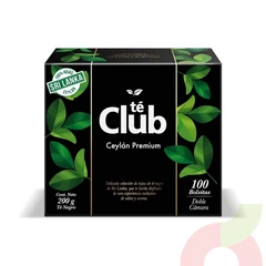 Té Negro Ceylán Premium Té Club 200Gr 100 Unidades