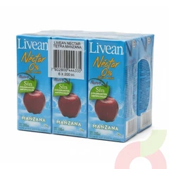 Pack Néctar Manzana 0% Azúcar Livean 200Cc 6 Unidades