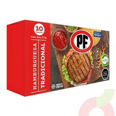 Hamburguesas Tradicionales Vacuno Pf 900Gr 10 Unidades