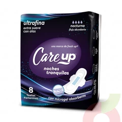Toallas Nocturnas Ultrafina Care Up 8 Unidades