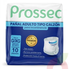 Pañal Adulto Tipo Calzón G-XG Prossec 10 Unidades