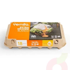 Huevo Extra  Blanco Yemita 18 Unidades 