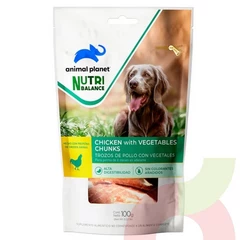 Snack Perro Trozos Pollo con Vegetales Animal Planet 100 gr