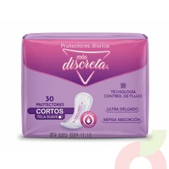 Protectores Cortos Suaves Más Discreta 30 Unidades