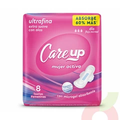 Toallas Higiénicas Ultrafina Care Up 8 Unidades