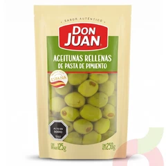 Aceitunas Rellenas de Pimiento Don Juan 250Gr