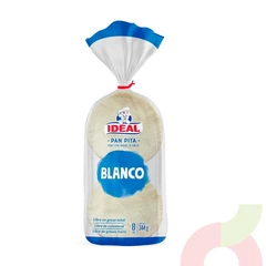 Pan Pita Blanco Ideal 344Gr 8 Unidades