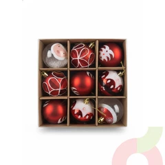 Set de 9 Esferas de Navidad Surtidas 6Cm