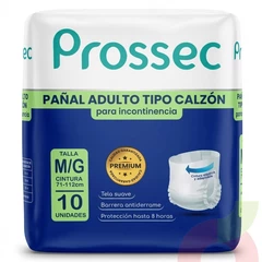 Pañal Adulto Tipo Calzón M-G Prossec 10 Unidades
