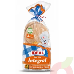 Pan Pita Integral Ideal 344Gr 8 Unidades