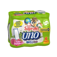 Uno al Día Pack de 6 Unidades Sabor Frambuesa 480 Ml