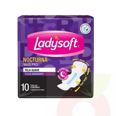 Toallas Higiénicas Nocturna Maxi Pro Ladysoft 10Unid 