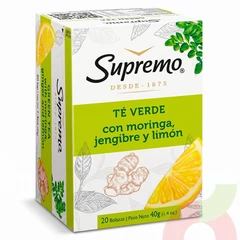Té Verde Moringa, Jengibre & Limón Supremo 40Gr 20 Unidades