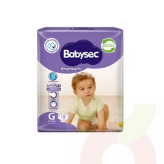 Pañales Premium Babysec G 18 Unidades