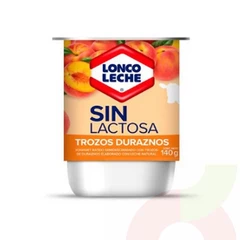 Yoghurt Sin Lactosa Durazno Loncoleche 140Gr