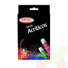 Set Acrílicos 8 Colores Artel 