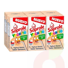 Pack 6 Unidades Yoghurt Batido Sabor Damasco Soprole 115 Gr