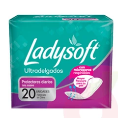 Protector Diario Suave Ultradelgados Ladysoft 20 Unidades
