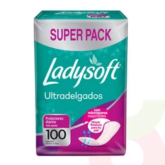 Protectores Diarios Suave Ultradelgados Ladysoft 100 Unidades