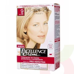 Tintura Pelo Excellence Creme 9 Pro-Keratina Rubio Muy Claro L´oréal