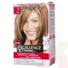 Tintura Pelo Excellence Creme 7 Pro-Keratina Rubio L´oréal