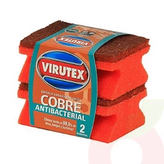 Esponja Acanalada de Cobre Antibacterial 2 Unidades