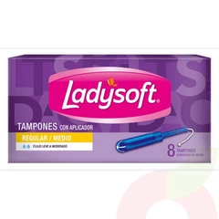 Tampón con Aplicador Regular Medio Ladysoft 8 Unidades