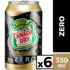 Pack Lata Ginger Ale Zero Canada Dry 350Cc 6 Unidades